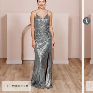 Revelry Rory Sequin gray/charcoal dress size 10P